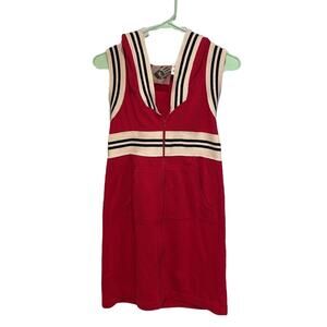 Norma Kamala x Everlast red striped sleeveless zip up dress small